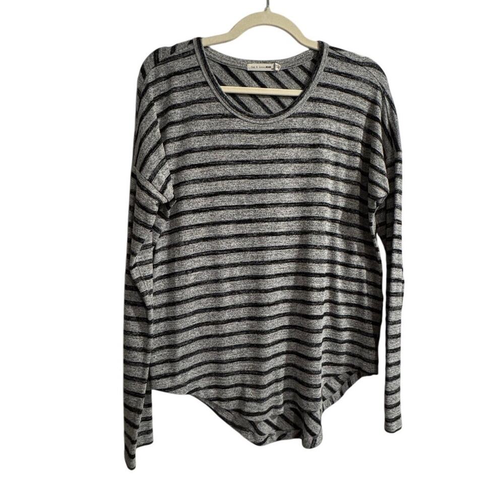 Rag & Bone Women’s stretch black and grey crewneck raglan sweater size small